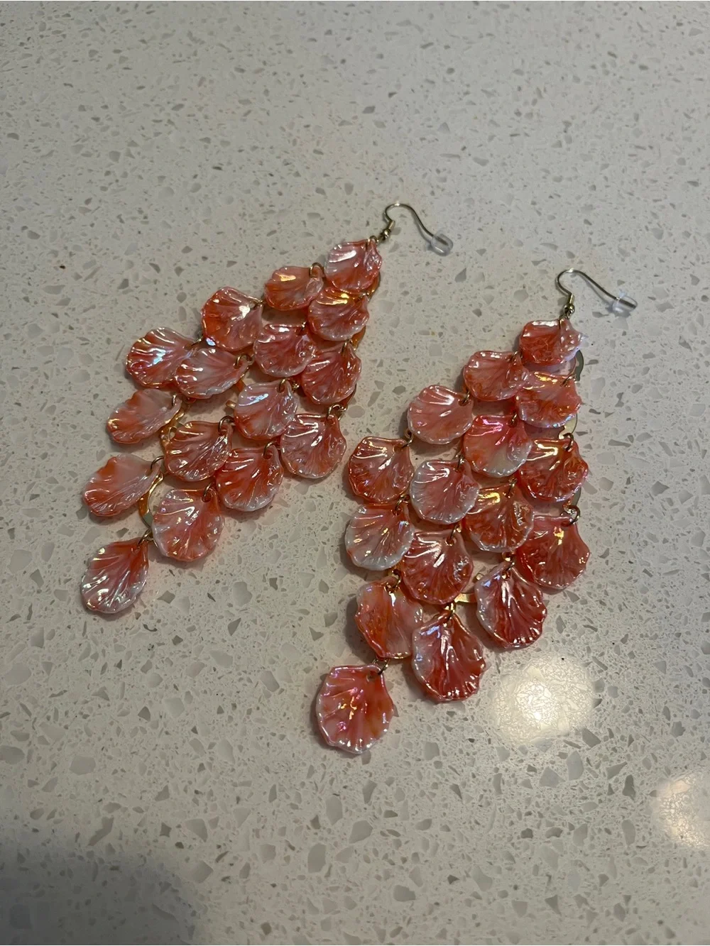 Pink‎ Shell Cascade Drop Earrings